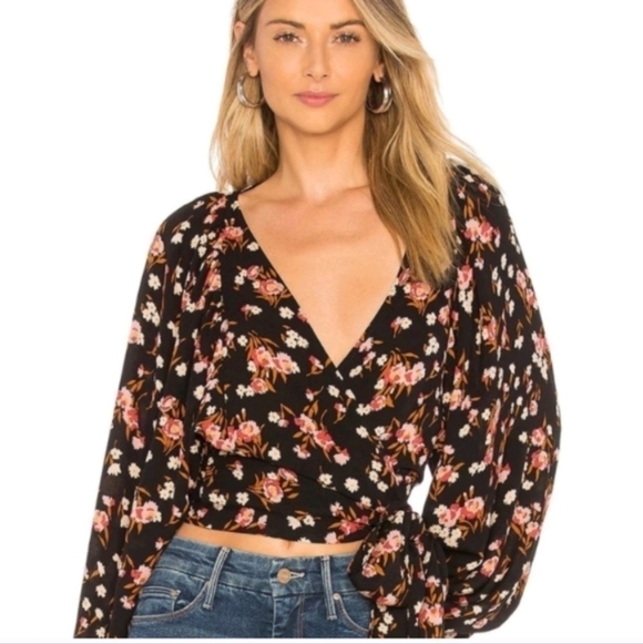 A.L.C. Carla floral silk wrap blouse sz 2 - Picture 1 of 7